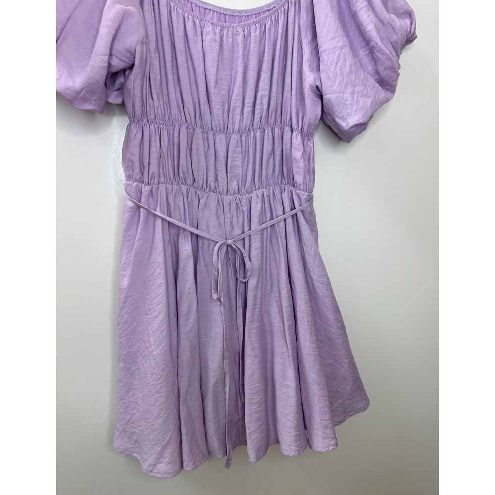 Molly Green Andrea Babydoll Dress Lavender Puff Sleeve Smocked Mini XS Coquette - Picture 15 of 16